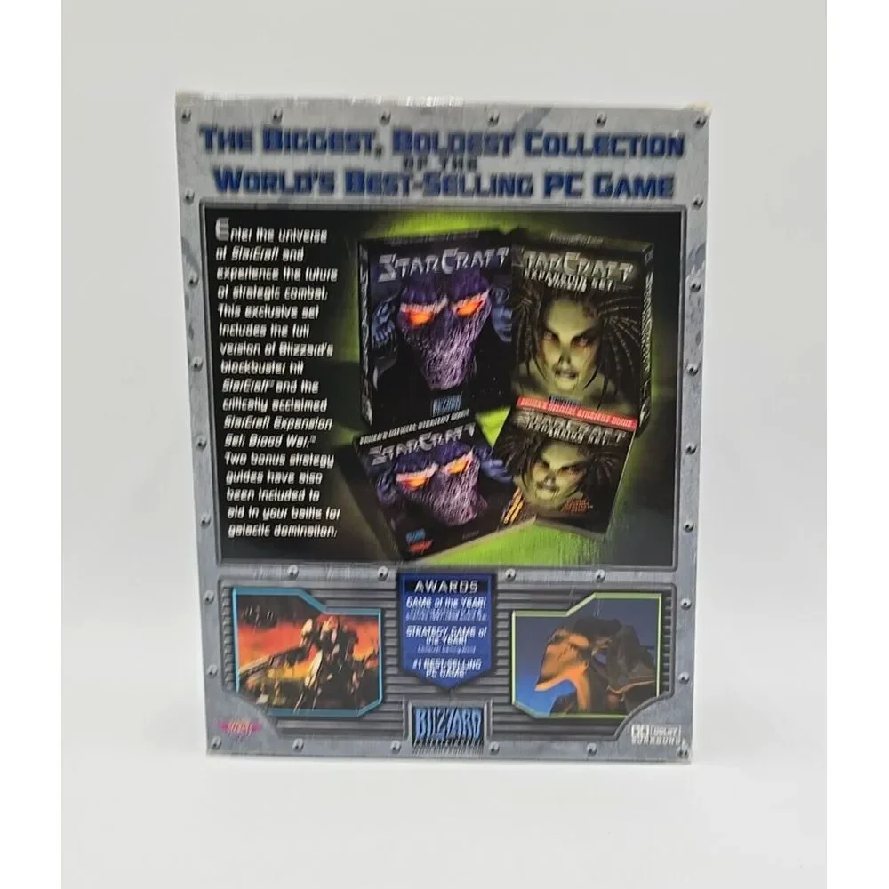 StarCraft Battle Chest PC Game Vintage Blizzard‎ W/GUIDES